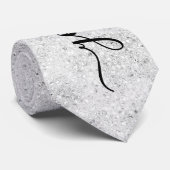 Aangepaste Silver Glitter Sparkles Stropdas (Opgerold)