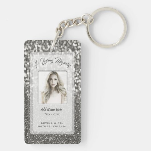 Aangepaste Silver Memorial Voeg foto toe Sleutelhanger (achterkant)