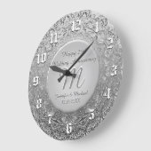 Aangepaste Silver Monogram Jubileum Klok (Hoek)