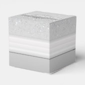 Aangepaste Silver Sparkle Heart Box Bedankdoosjes (Achterkant)