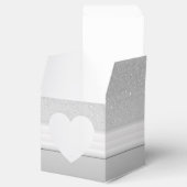 Aangepaste Silver Sparkle Heart Box Bedankdoosjes (Geopend)