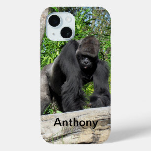 Aangepaste Silverback Gorilla-telefoontas iPhone 15 Case