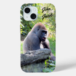 Aangepaste Silverback Gorilla-telefoontas iPhone 15 Case