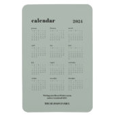 Aangepaste SImple Chic 2024 stoffige groene kalend Magneet (Verticaal)