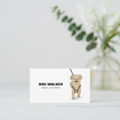 Aangepaste Simple Cute Dog Waling Sitting Service Visitekaartje (Staand voorkant)