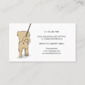 Aangepaste Simple Cute Dog Waling Sitting Service Visitekaartje (Achterkant)