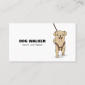 Aangepaste Simple Cute Dog Waling Sitting Service Visitekaartje (Voorkant)