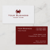 Aangepaste SImple red Crab-visitekaartjes Visitekaartje (Voorkant / Achterkant)