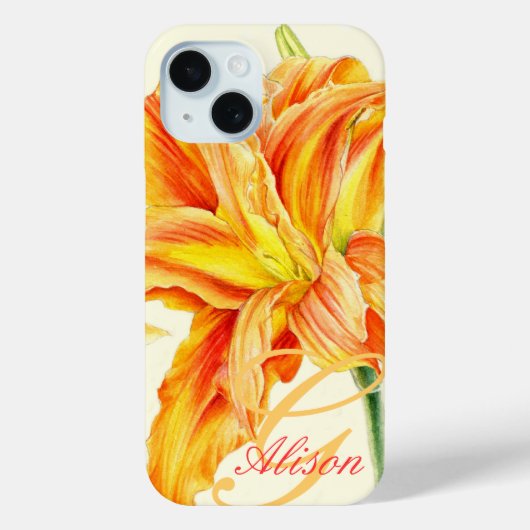 Aangepaste sinaasappel daglily bloesem Case-Mate iPhone case (Achterkant)