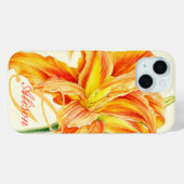 Aangepaste sinaasappel daglily bloesem Case-Mate iPhone case (Achterkant (horizontaal))