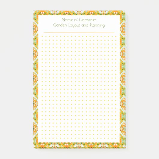 Aangepaste Sinaasappel Groene Dot Raster Tuin Inde Post-it® Notes (Voorkant)