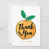 Aangepaste Sinaasappel - Hartelijk dank Bedankkaart (Voorkant)