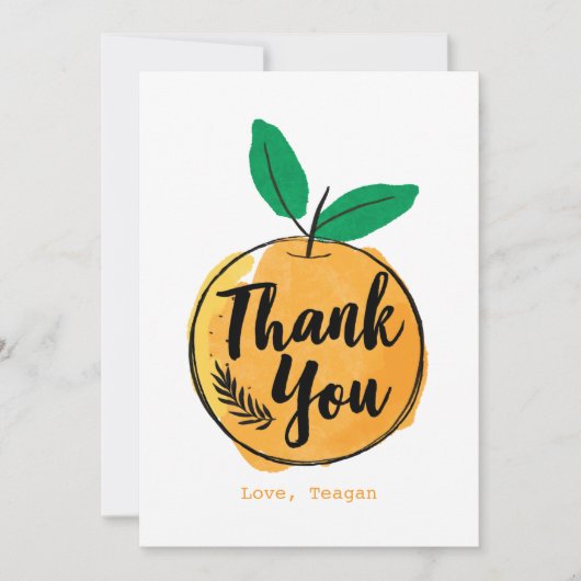 Aangepaste Sinaasappel - Hartelijk dank Bedankkaart (Voorkant)
