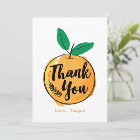 Aangepaste Sinaasappel - Hartelijk dank Bedankkaart (Staand voorkant)