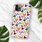 Aangepaste Sinaasappel Mint Groen Roze Blauw Hart Case-Mate iPhone Case