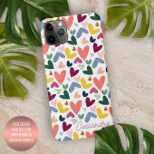 Aangepaste Sinaasappel Mint Groen Roze Blauw Hart iPhone Hoesje