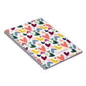 Aangepaste Sinaasappel Mint Groen Roze Blauwe Hart Notitieboek (Rechterzijde)