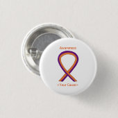 Aangepaste Sinaasappel & Orchid Awareness Ribbon Ronde Button 3,2 Cm (Voorkant /achterkant)