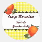 Aangepaste Sinaasappels Gingham Canning Stickers (Voorkant)