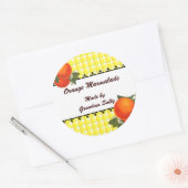 Aangepaste Sinaasappels Gingham Canning Stickers (Envelop)
