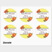 Aangepaste Sinaasappels Gingham Canning Stickers (Vel)