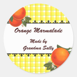 Aangepaste  Sinaasappels Gingham Canning Stickers