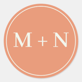 Aangepaste Sinaasappels Initialen Sticker met wit 