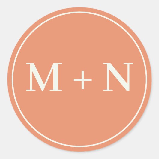 Aangepaste Sinaasappels Initialen Sticker met wit  (Voorkant)