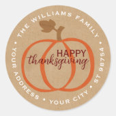 Aangepaste Sinaasappels pompoen op faux rustieke b Ronde Sticker (Voorkant)