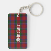 Aangepaste Sinclair Tartan Schotse Plaid Sleutelha Sleutelhanger (achterkant)
