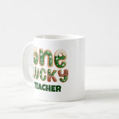 Aangepaste  sint-patricks dag één Lucky leraar Koffiemok (Voorkant links)