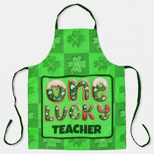 Aangepaste  sint-patricks dag één Lucky leraar Schort (Voorkant)