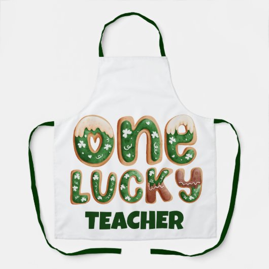 Aangepaste  sint-patricks dag één Lucky leraar Schort (Voorkant)