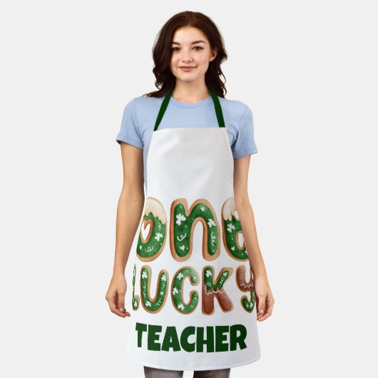 Aangepaste  sint-patricks dag één Lucky leraar Schort (Gedragen)