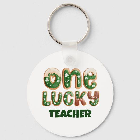 Aangepaste sint-patricks dag één Lucky leraar Sleutelhanger (Voorkant)