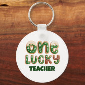 Aangepaste sint-patricks dag één Lucky leraar Sleutelhanger (Voorkant)