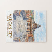 Aangepaste Sint-Pietersbasiliek Vaticaanstad Aquar Legpuzzel (Horizontaal)