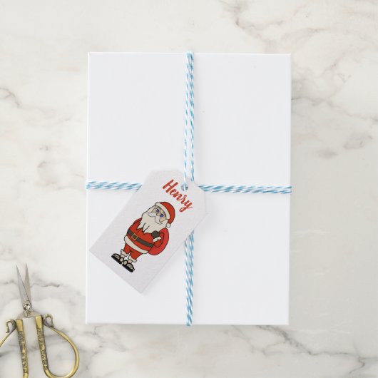 Aangepaste Sinterklaas Kerst Teenslippers Cadeaulabel (Met Touw)