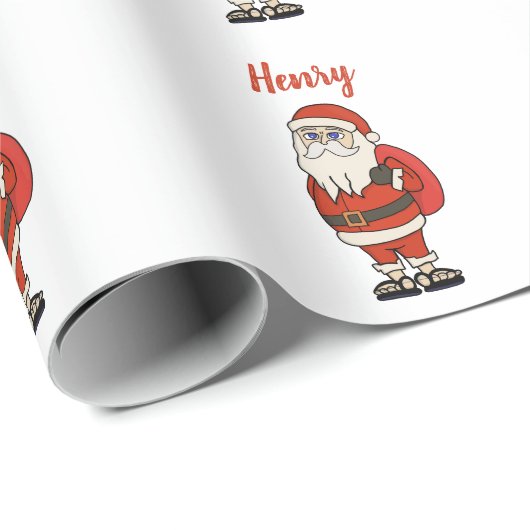 Aangepaste Sinterklaas Kerst Teenslippers Cadeaupapier (Rol Hoek)