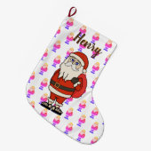 Aangepaste Sinterklaas Kerst Teenslippers Grote Kerstsok (Voorkant (Hangend))