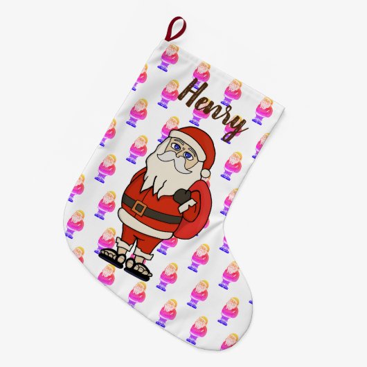 Aangepaste Sinterklaas Kerst Teenslippers Grote Kerstsok (Voorkant (Hangend))