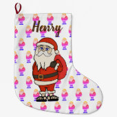 Aangepaste Sinterklaas Kerst Teenslippers Grote Kerstsok (Voorkant)