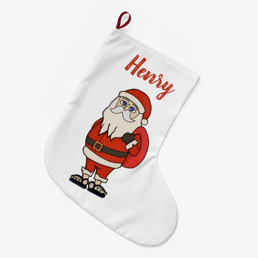 Aangepaste Sinterklaas Kerst Teenslippers Grote Kerstsok (Voorkant (Hangend))