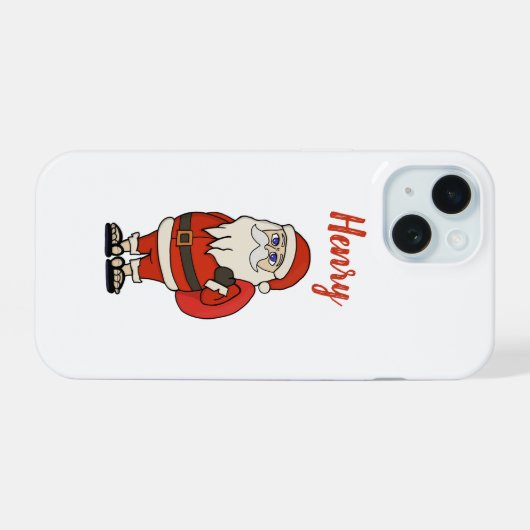 Aangepaste Sinterklaas Kerst Teenslippers iPhone 15 Case (Achterkant horizontaal)