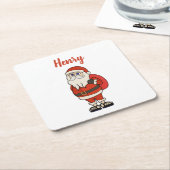 Aangepaste Sinterklaas Kerst Teenslippers Kartonnen Onderzetters (Schuin)