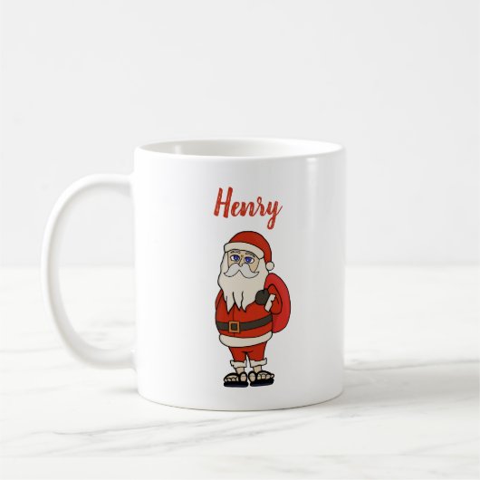 Aangepaste Sinterklaas Kerst Teenslippers Koffiemok (Links)
