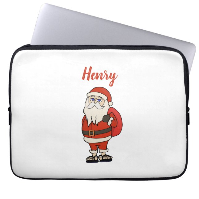 Aangepaste Sinterklaas Kerst Teenslippers Laptop Sleeve (Voorkant)