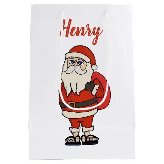 Aangepaste Sinterklaas Kerst Teenslippers Medium Cadeauzakje (Achterkant)