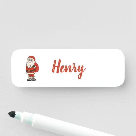 Aangepaste Sinterklaas Kerst Teenslippers Naamplaatje (In situ)