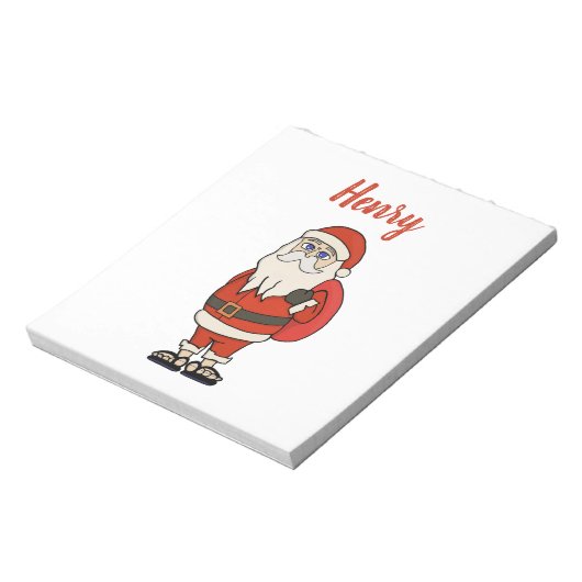 Aangepaste Sinterklaas Kerst Teenslippers Notitieblok (Linkerzijde)